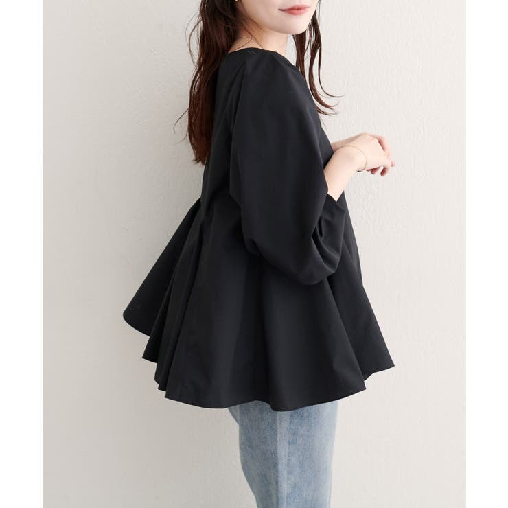 ブラック | 【natural couture】フレアヘムブラウス | NICE CLAUP / OLIVE des OLIVE　OUTLET