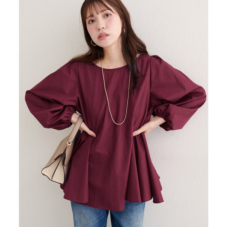 ボルドー | 【natural couture】フレアヘムブラウス | NICE CLAUP / OLIVE des OLIVE　OUTLET