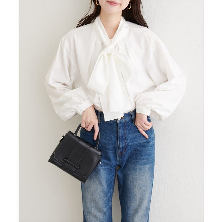 【natural couture】ボウタイリボンブラウス | NICE CLAUP / OLIVE des OLIVE　OUTLET | 詳細画像2 