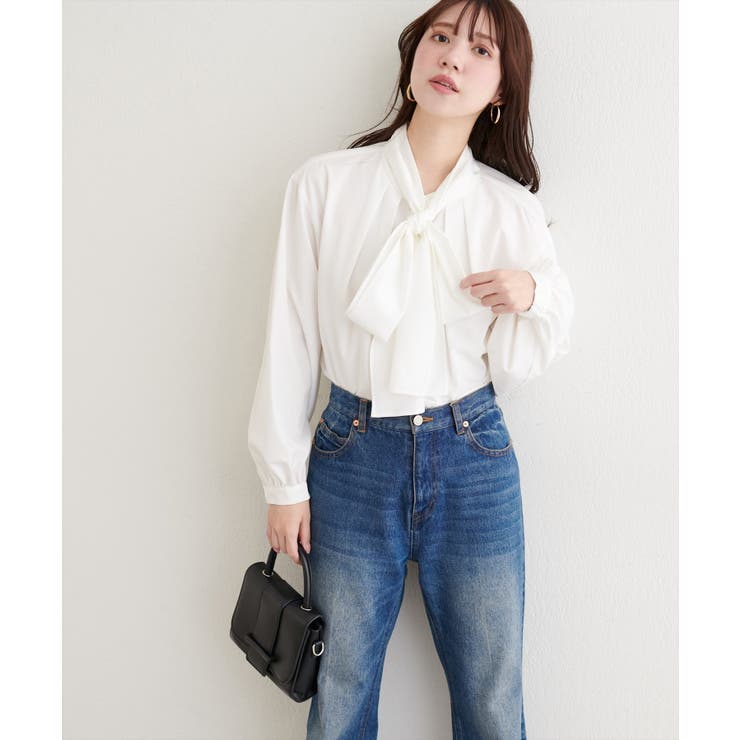 【natural couture】ボウタイリボンブラウス | NICE CLAUP / OLIVE des OLIVE　OUTLET | 詳細画像3 