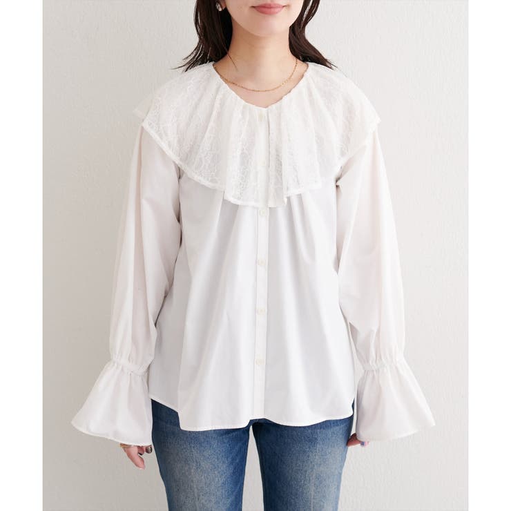 【natural couture】レースケープカラーブラウス | NICE CLAUP / OLIVE des OLIVE　OUTLET | 詳細画像14 