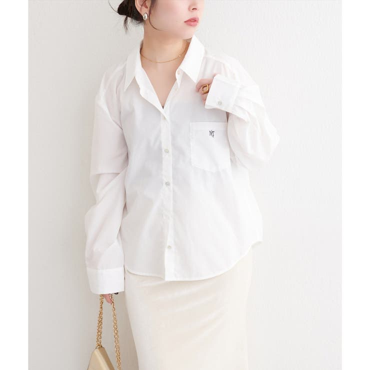 【natural couture】ポケット刺繍入りゆるシャツ | NICE CLAUP / OLIVE des OLIVE　OUTLET | 詳細画像29 