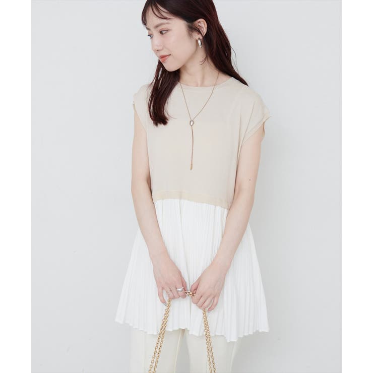 【natural couture】プリーツドッキングニット | NICE CLAUP / OLIVE des OLIVE　OUTLET | 詳細画像3 