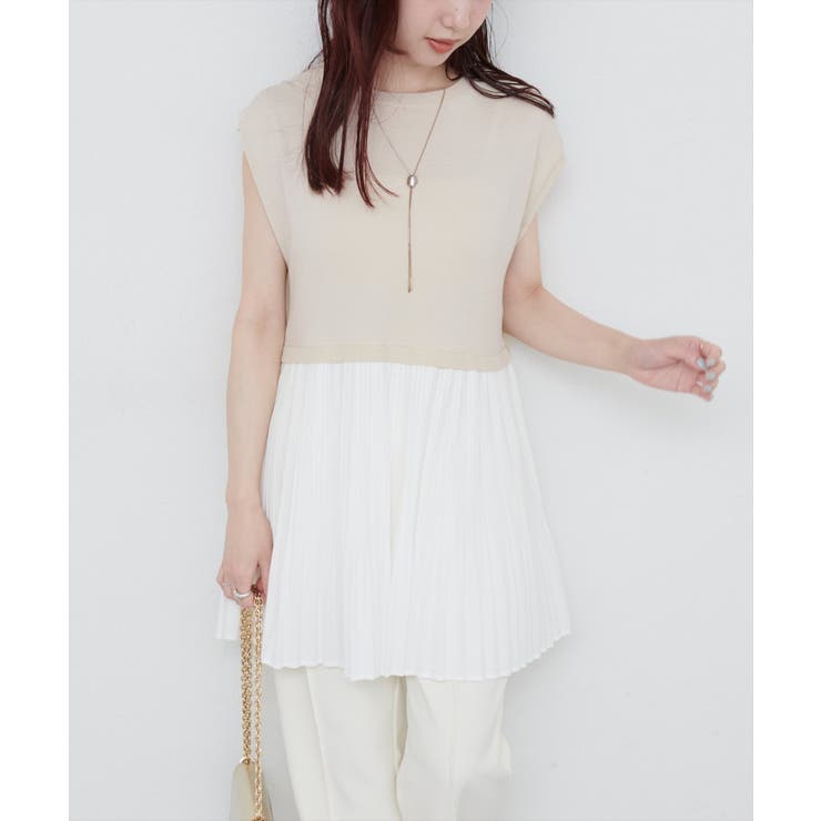 【natural couture】プリーツドッキングニット | NICE CLAUP / OLIVE des OLIVE　OUTLET | 詳細画像5 