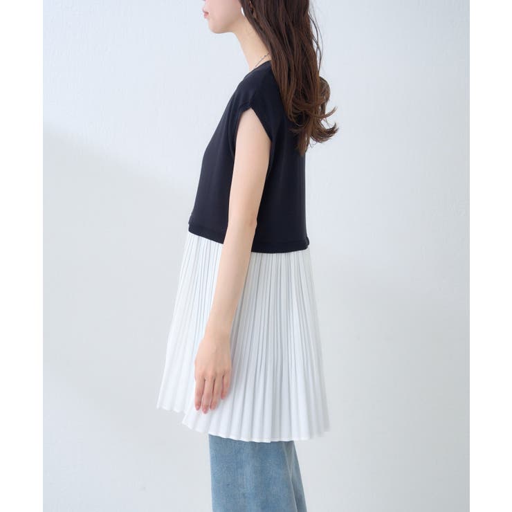 【natural couture】プリーツドッキングニット | NICE CLAUP / OLIVE des OLIVE　OUTLET | 詳細画像7 