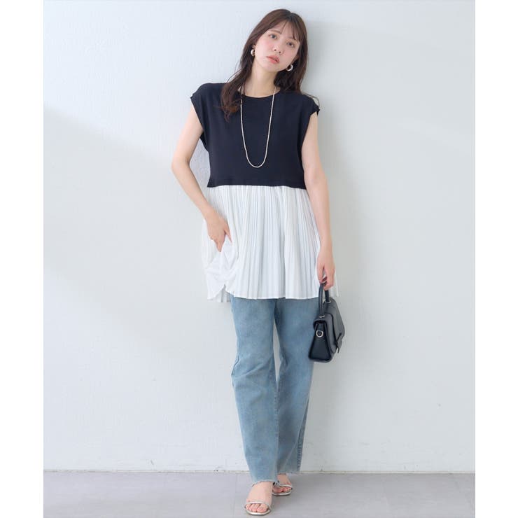 【natural couture】プリーツドッキングニット | NICE CLAUP / OLIVE des OLIVE　OUTLET | 詳細画像12 