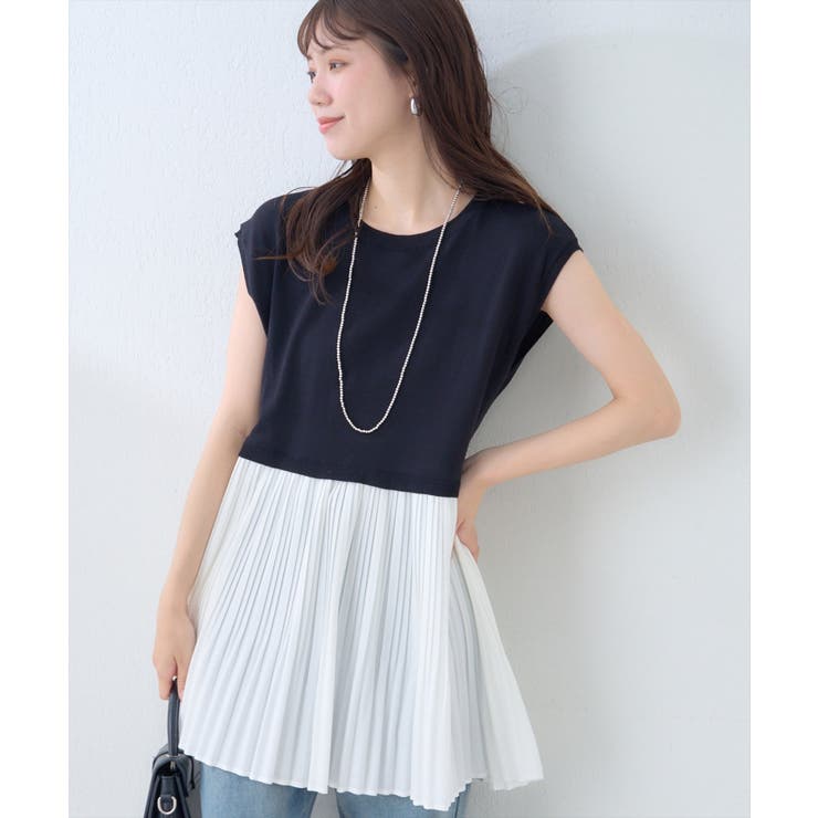 【natural couture】プリーツドッキングニット | NICE CLAUP / OLIVE des OLIVE　OUTLET | 詳細画像13 