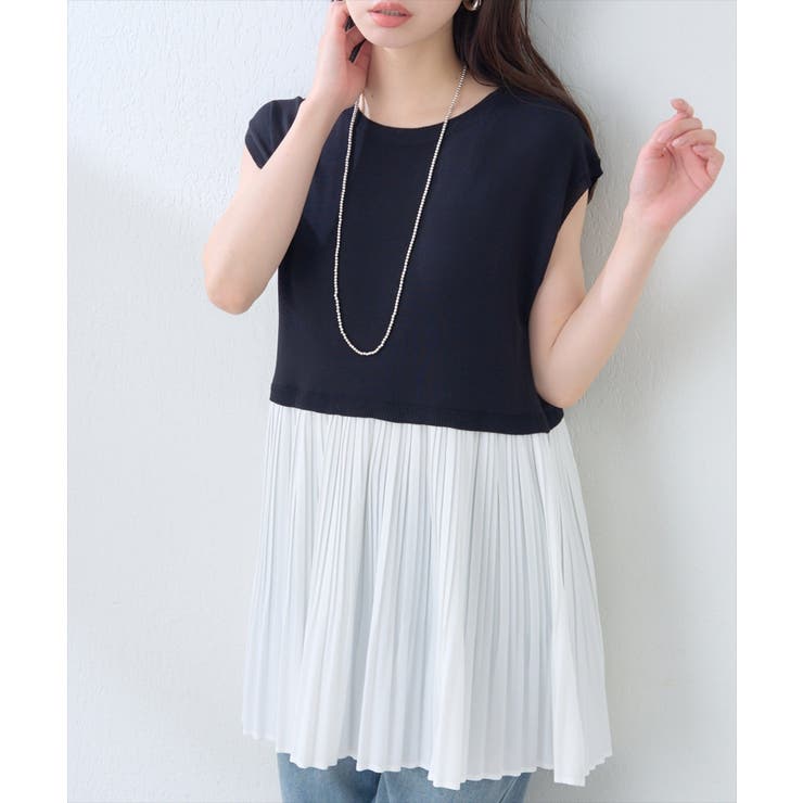【natural couture】プリーツドッキングニット | NICE CLAUP / OLIVE des OLIVE　OUTLET | 詳細画像14 