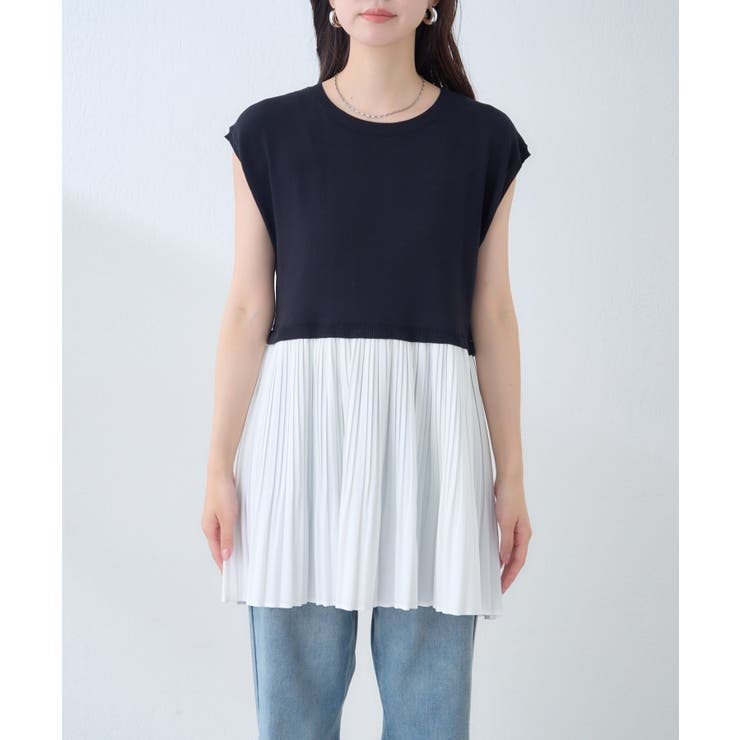 【natural couture】プリーツドッキングニット | NICE CLAUP / OLIVE des OLIVE　OUTLET | 詳細画像16 