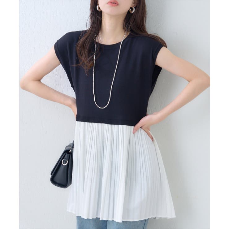 【natural couture】プリーツドッキングニット | NICE CLAUP / OLIVE des OLIVE　OUTLET | 詳細画像17 