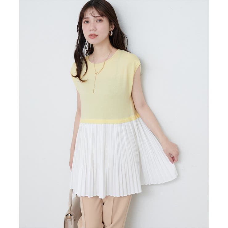 【natural couture】プリーツドッキングニット | NICE CLAUP / OLIVE des OLIVE　OUTLET | 詳細画像22 