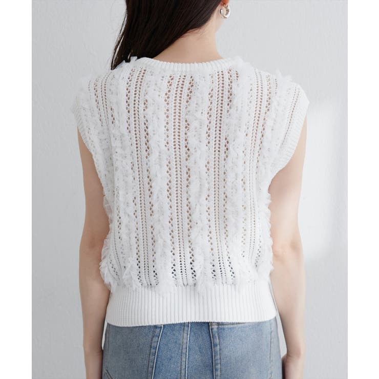 【natural couture】透かし柄×チュールノースリKT | NICE CLAUP / OLIVE des OLIVE　OUTLET | 詳細画像5 