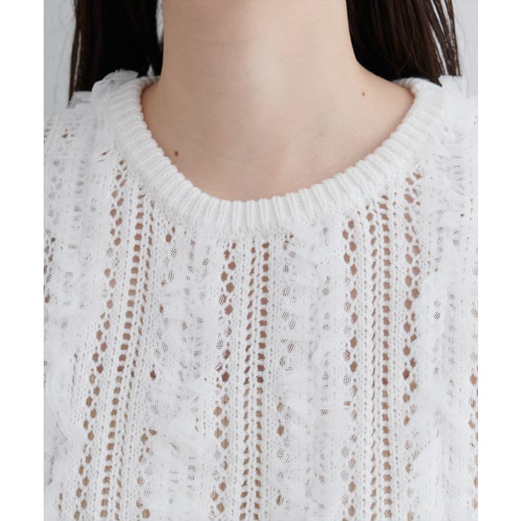 【natural couture】透かし柄×チュールノースリKT | NICE CLAUP / OLIVE des OLIVE　OUTLET | 詳細画像6 