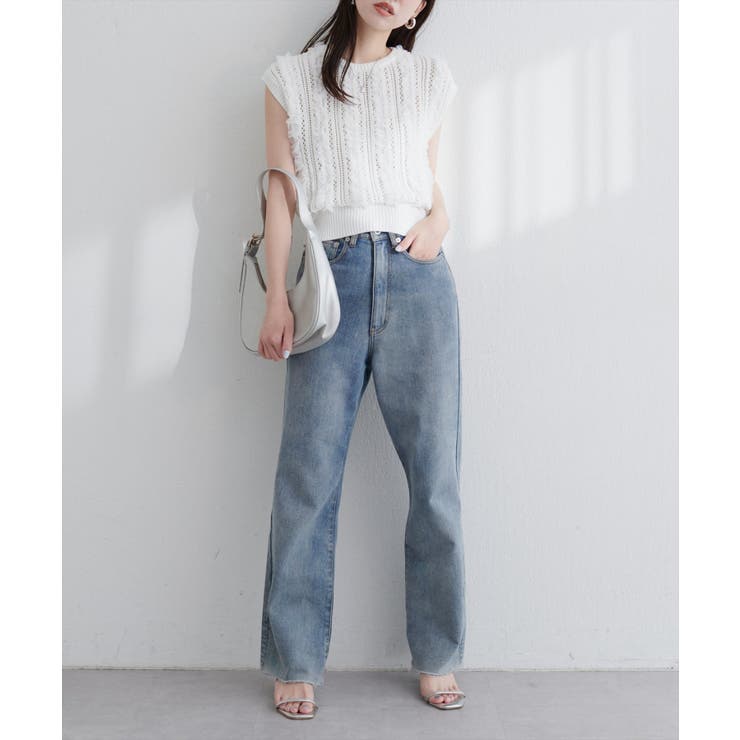 【natural couture】透かし柄×チュールノースリKT | NICE CLAUP / OLIVE des OLIVE　OUTLET | 詳細画像9 