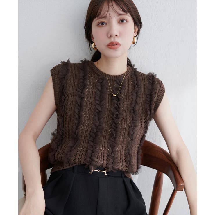 【natural couture】透かし柄×チュールノースリKT | NICE CLAUP / OLIVE des OLIVE　OUTLET | 詳細画像21 