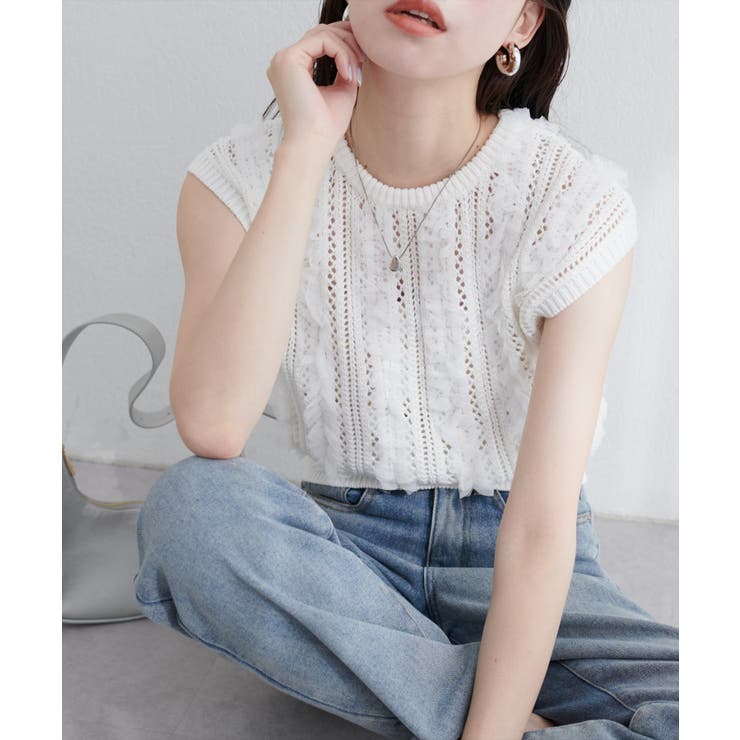 オフ | 【natural couture】透かし柄×チュールノースリKT | NICE CLAUP / OLIVE des OLIVE　OUTLET