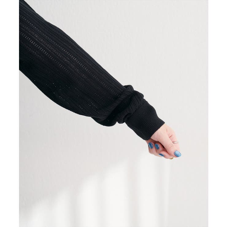 【natural couture】配色リボン透かし編みカーディガン | NICE CLAUP / OLIVE des OLIVE　OUTLET | 詳細画像12 