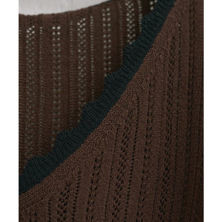 【natural couture】配色リボン透かし編みカーディガン | NICE CLAUP / OLIVE des OLIVE　OUTLET | 詳細画像23 