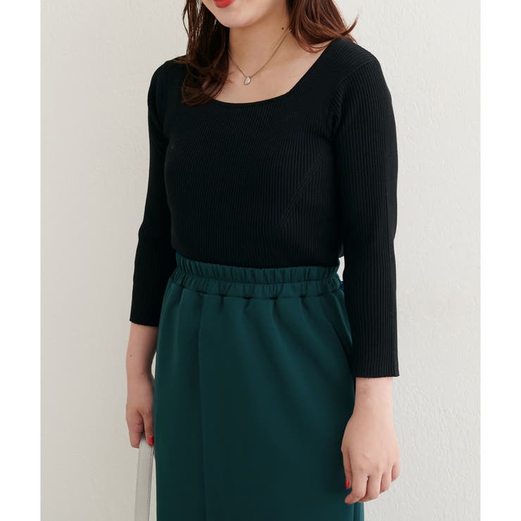 【natural couture】前後２WAY7分袖リブニット | NICE CLAUP / OLIVE des OLIVE　OUTLET | 詳細画像18 