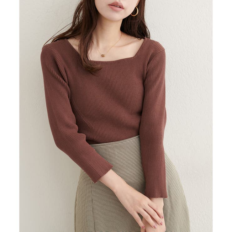 【natural couture】前後２WAY7分袖リブニット | NICE CLAUP / OLIVE des OLIVE　OUTLET | 詳細画像13 