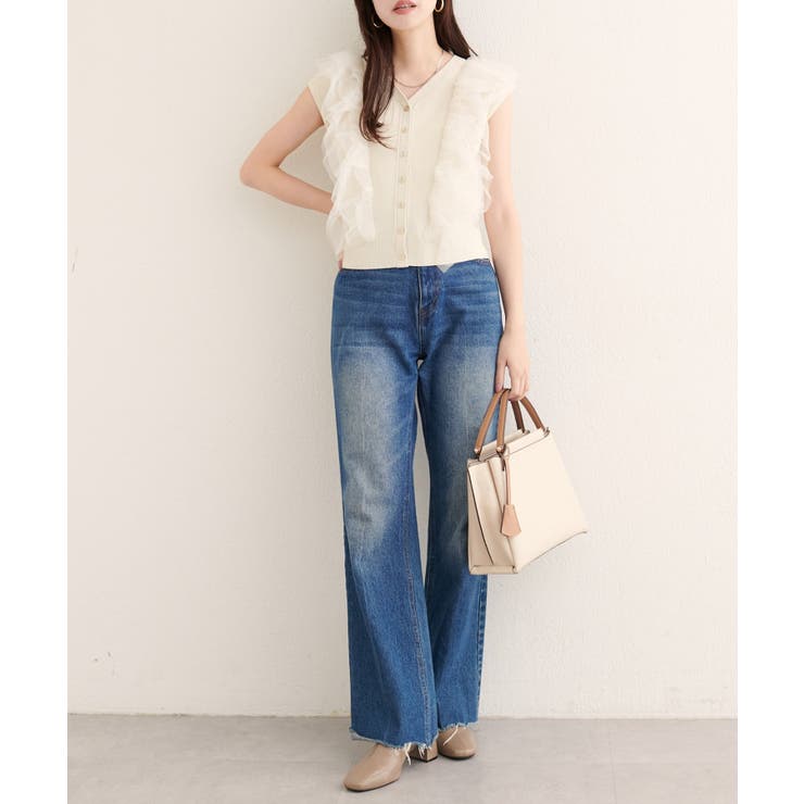 【natural couture】チュールフリルニットベスト | NICE CLAUP / OLIVE des OLIVE　OUTLET | 詳細画像6 