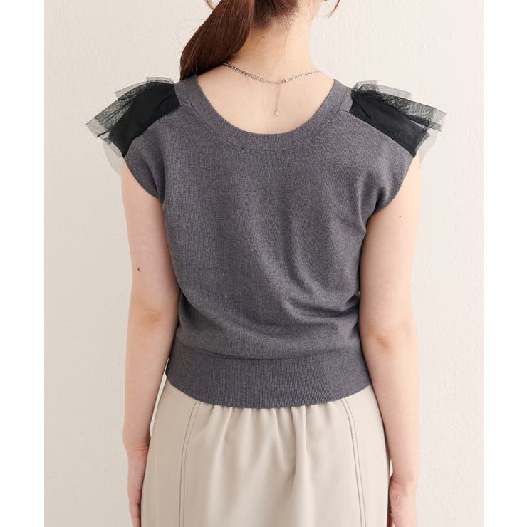 【natural couture】チュールフリルニットベスト | NICE CLAUP / OLIVE des OLIVE　OUTLET | 詳細画像15 