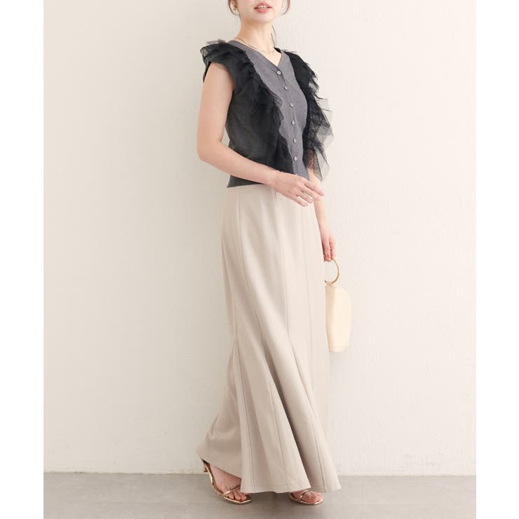 【natural couture】チュールフリルニットベスト | NICE CLAUP / OLIVE des OLIVE　OUTLET | 詳細画像19 