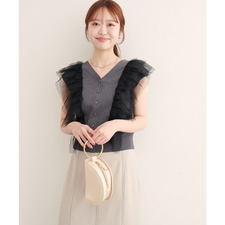 【natural couture】チュールフリルニットベスト | NICE CLAUP / OLIVE des OLIVE　OUTLET | 詳細画像20 