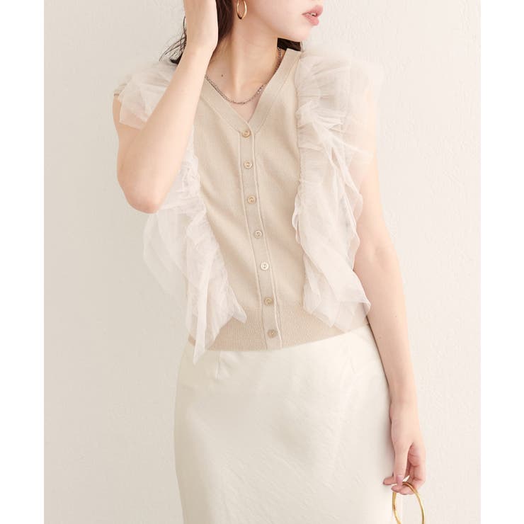 【natural couture】チュールフリルニットベスト | NICE CLAUP / OLIVE des OLIVE　OUTLET | 詳細画像25 