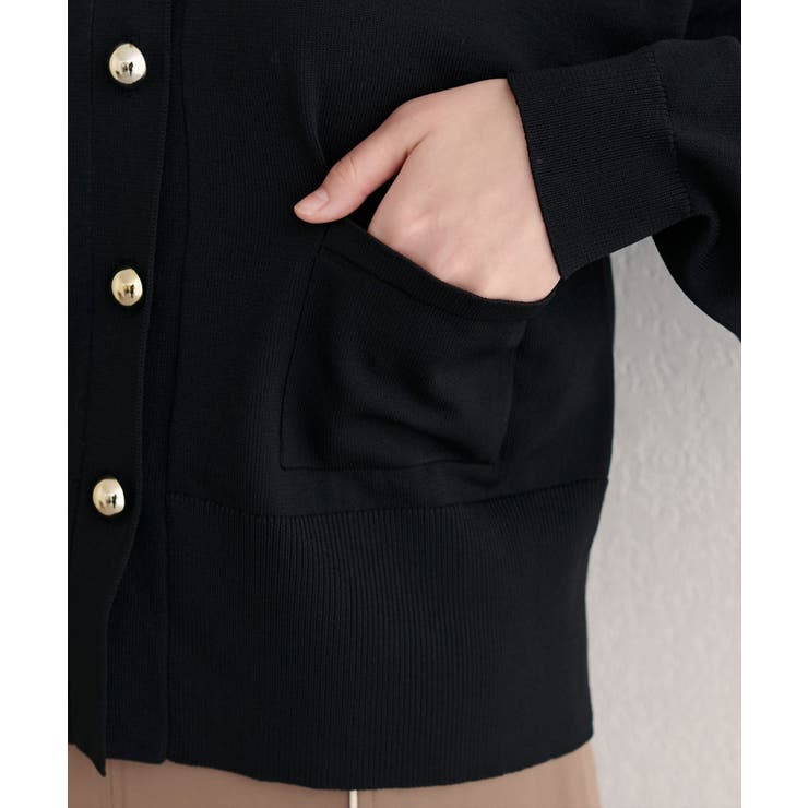 【natural couture】ぷっくり金釦ポケ付きカーデ | NICE CLAUP / OLIVE des OLIVE　OUTLET | 詳細画像8 