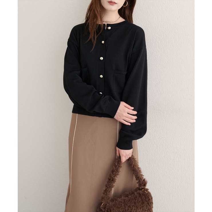 【natural couture】ぷっくり金釦ポケ付きカーデ | NICE CLAUP / OLIVE des OLIVE　OUTLET | 詳細画像11 