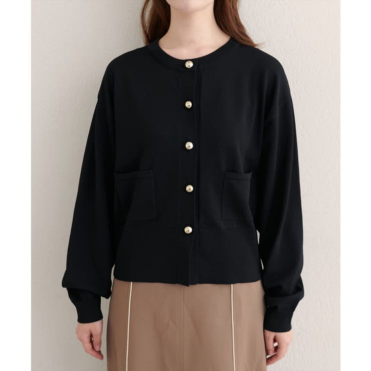 【natural couture】ぷっくり金釦ポケ付きカーデ | NICE CLAUP / OLIVE des OLIVE　OUTLET | 詳細画像13 