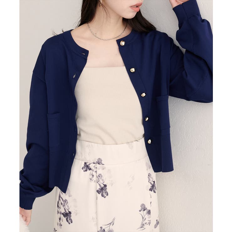 【natural couture】ぷっくり金釦ポケ付きカーデ | NICE CLAUP / OLIVE des OLIVE　OUTLET | 詳細画像20 