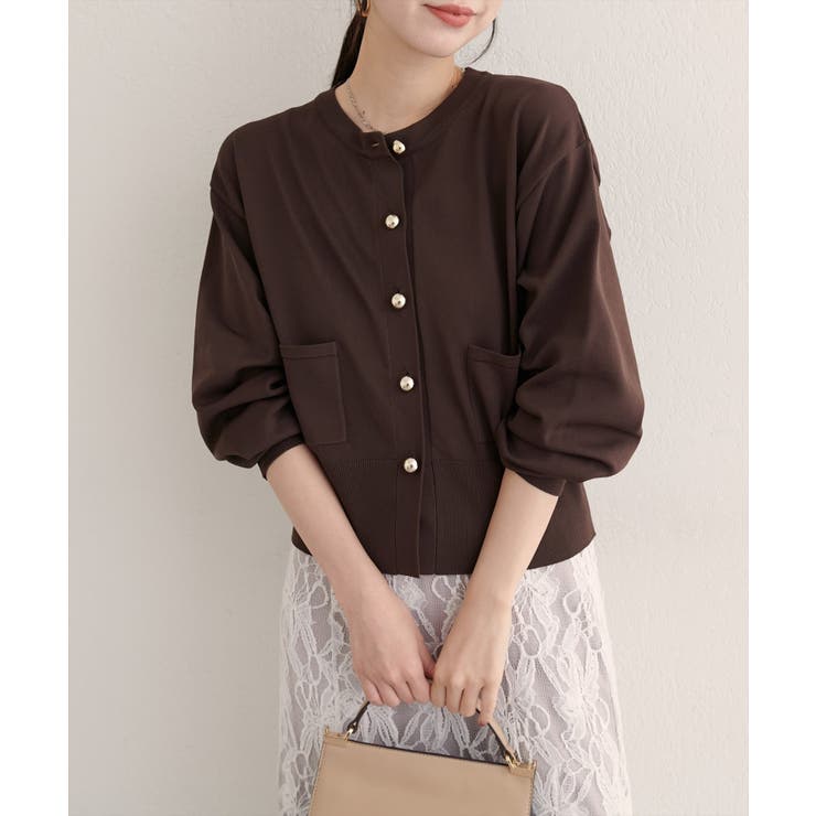 【natural couture】ぷっくり金釦ポケ付きカーデ | NICE CLAUP / OLIVE des OLIVE　OUTLET | 詳細画像22 