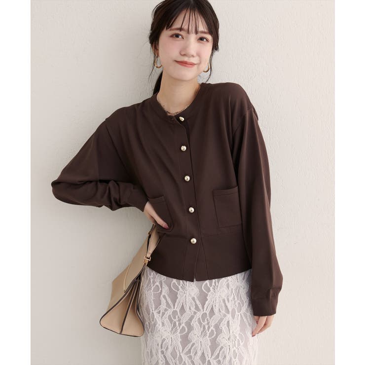 【natural couture】ぷっくり金釦ポケ付きカーデ | NICE CLAUP / OLIVE des OLIVE　OUTLET | 詳細画像23 