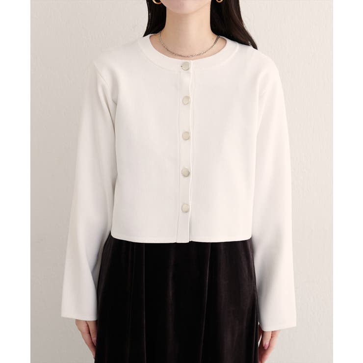 【natural couture】クロップド丈リブカラーカーディガン | NICE CLAUP / OLIVE des OLIVE　OUTLET | 詳細画像7 