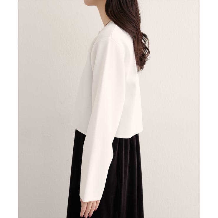 【natural couture】クロップド丈リブカラーカーディガン | NICE CLAUP / OLIVE des OLIVE　OUTLET | 詳細画像8 