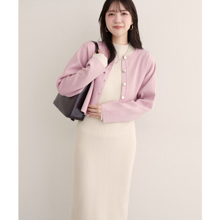 【natural couture】クロップド丈リブカラーカーディガン | NICE CLAUP / OLIVE des OLIVE　OUTLET | 詳細画像14 