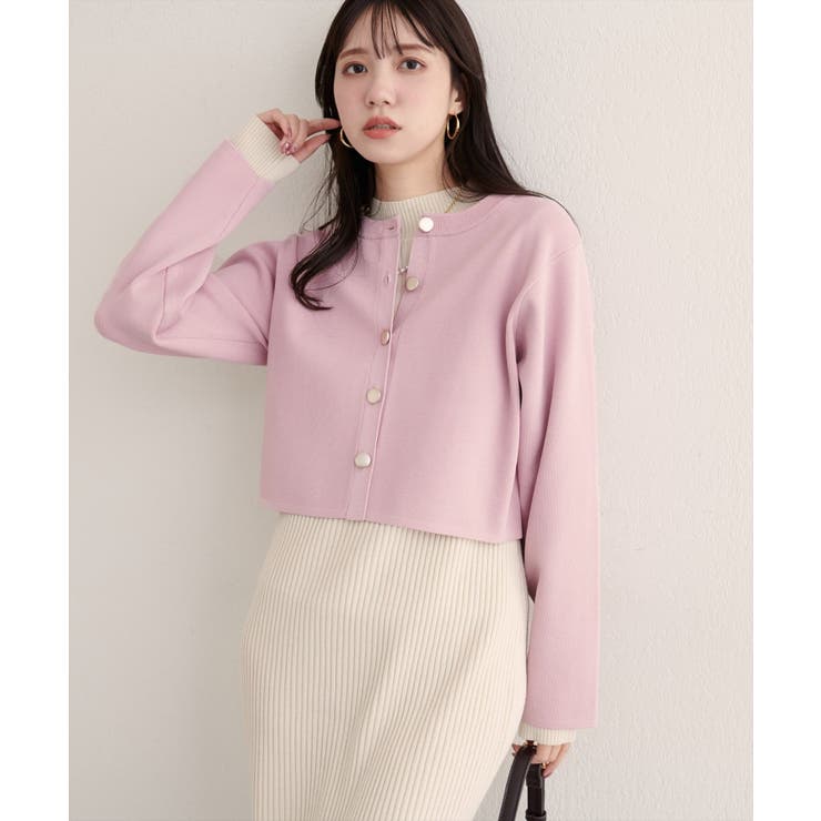 【natural couture】クロップド丈リブカラーカーディガン | NICE CLAUP / OLIVE des OLIVE　OUTLET | 詳細画像15 