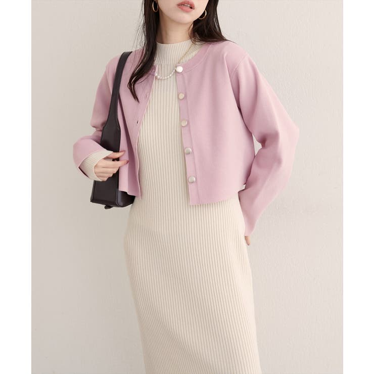 【natural couture】クロップド丈リブカラーカーディガン | NICE CLAUP / OLIVE des OLIVE　OUTLET | 詳細画像16 