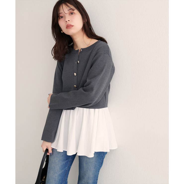 【natural couture】クロップド丈リブカラーカーディガン | NICE CLAUP / OLIVE des OLIVE　OUTLET | 詳細画像17 