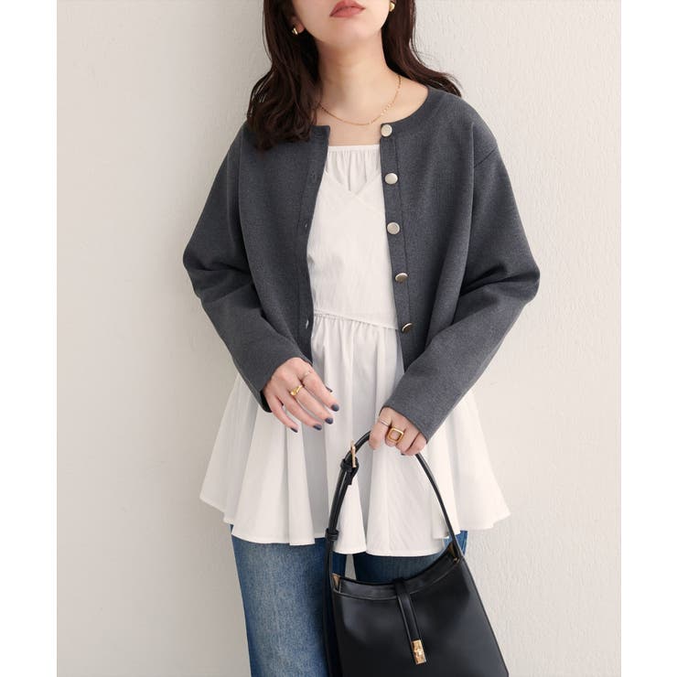 【natural couture】クロップド丈リブカラーカーディガン | NICE CLAUP / OLIVE des OLIVE　OUTLET | 詳細画像18 