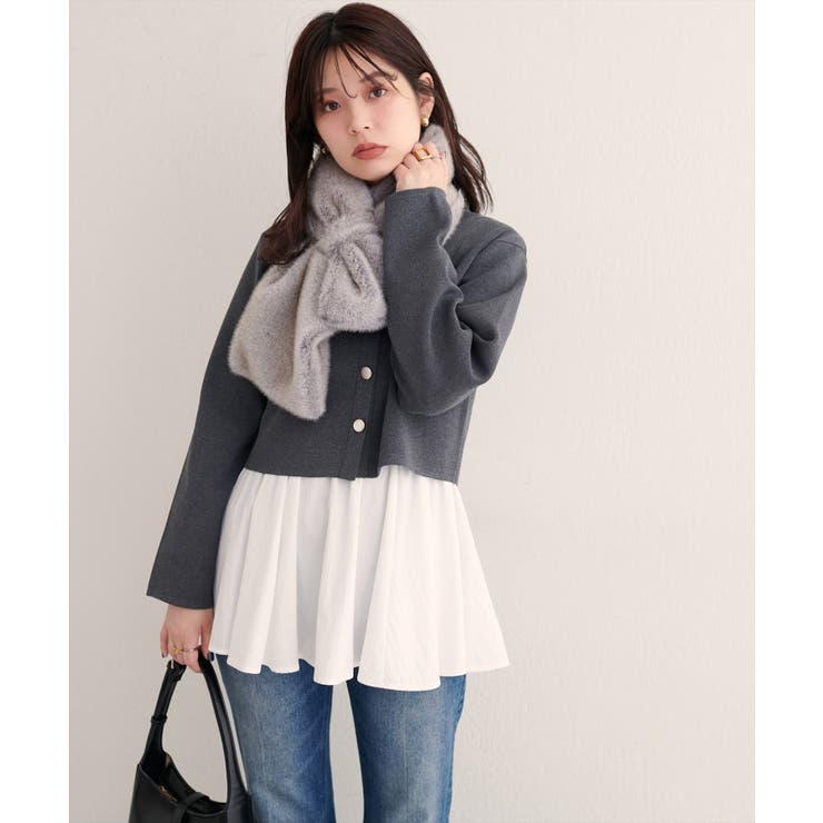 【natural couture】クロップド丈リブカラーカーディガン | NICE CLAUP / OLIVE des OLIVE　OUTLET | 詳細画像21 