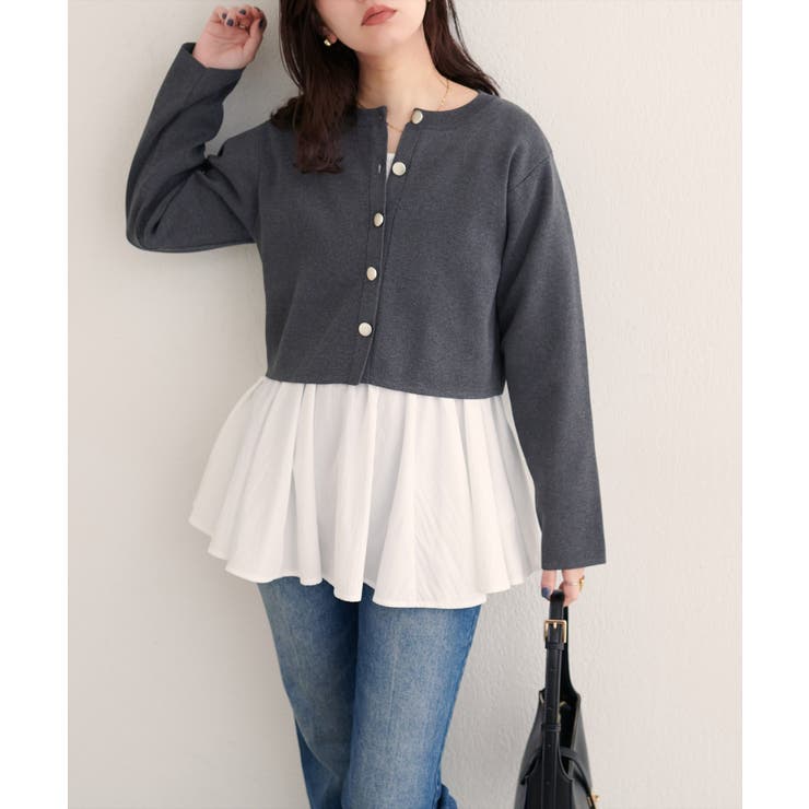 【natural couture】クロップド丈リブカラーカーディガン | NICE CLAUP / OLIVE des OLIVE　OUTLET | 詳細画像22 