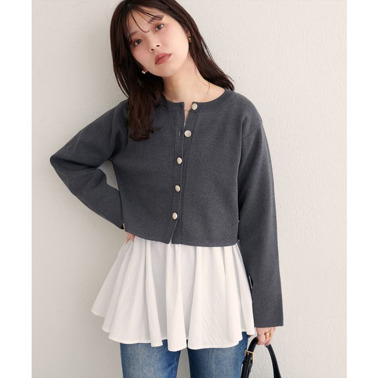 【natural couture】クロップド丈リブカラーカーディガン | NICE CLAUP / OLIVE des OLIVE　OUTLET | 詳細画像23 