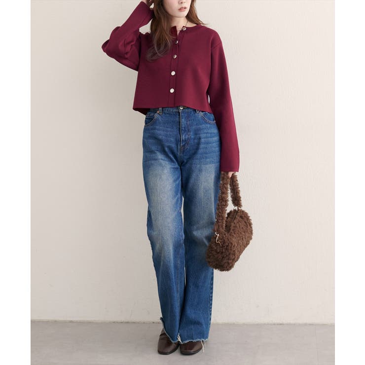 【natural couture】クロップド丈リブカラーカーディガン | NICE CLAUP / OLIVE des OLIVE　OUTLET | 詳細画像25 