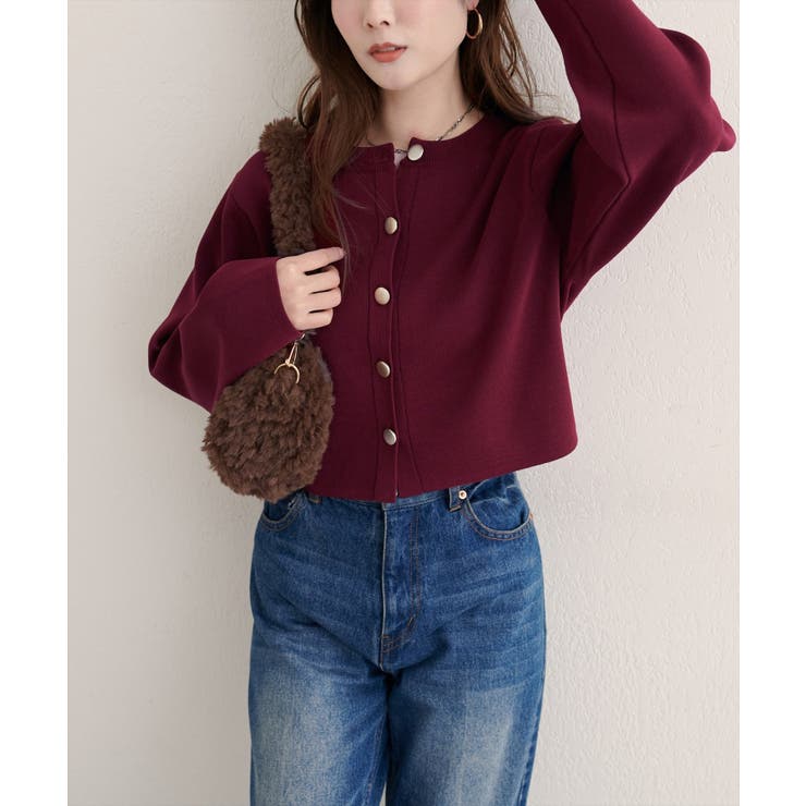 【natural couture】クロップド丈リブカラーカーディガン | NICE CLAUP / OLIVE des OLIVE　OUTLET | 詳細画像28 