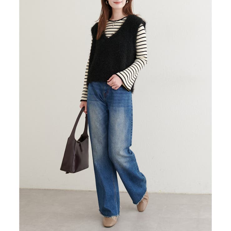 【natural couture】フェザーヤーンVネックベスト | NICE CLAUP / OLIVE des OLIVE　OUTLET | 詳細画像12 