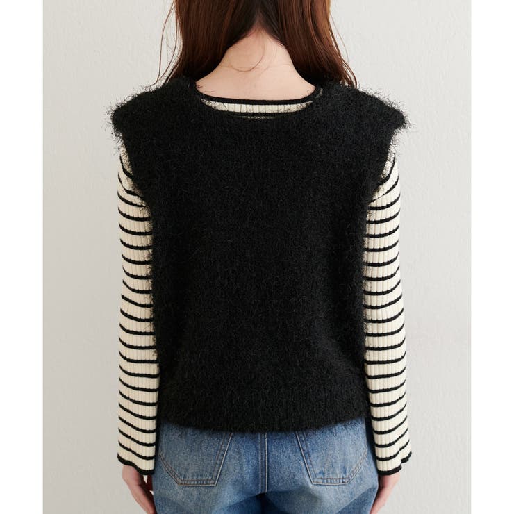 【natural couture】フェザーヤーンVネックベスト | NICE CLAUP / OLIVE des OLIVE　OUTLET | 詳細画像15 