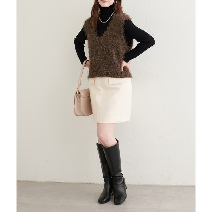 【natural couture】フェザーヤーンVネックベスト | NICE CLAUP / OLIVE des OLIVE　OUTLET | 詳細画像8 